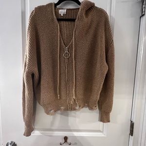 Tan zipper sweater